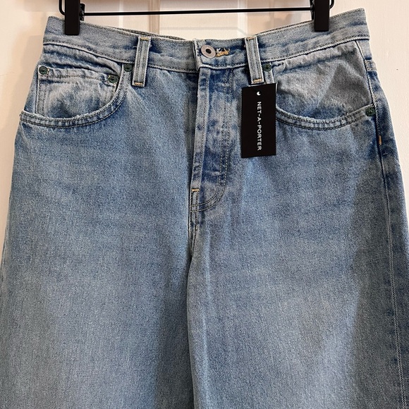 INTERIOR NYC The Remy High Rise Straight Wide Leg Jeans Light Wash Blue Size 25 - Picture 6 of 11